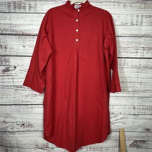 Vtg J Peterman Primitive Night Shirt Winter Silence Men S Red Cotton USA Flannel